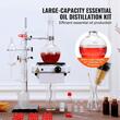 Kit de distilare uleiuri esentiale 33 piese, Plita de incalzire 1000 W, sticla borosilicate, Dimensiuni 660x260x215 mm, 500 ml