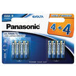 Set 8 baterii Panasonic LR03, AAA, Longlife Alcalin