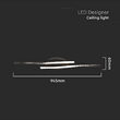 Plafoniera led, 1280 lm, 12W, 3000K, 945 x 60 mm, Otel, Negru