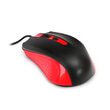 Mouse optic cu fir, USB, 1000dpi, negru/rosu