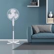 Ventilator cu picior, 3 viteze, Alb, 40 W, Miscare de oscilatie, Inaltime 120 cm, 600 x 600 x 1200 mm