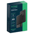 Powerbank Ultra Slim cu incarcare inductiva, Wireless 5000mAh, 2x USB, USB-C, Negru, 3 A, 20 W