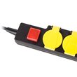 Prelungitor de exterior, 5 prize cu capac, IP44, lungime 3 m, 16A, Galben/Negru, Intrerupator