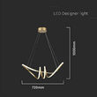 Candelabru led 24W, Lumina calda 3000K, dimensiune 720 x 300 mm, Auriu