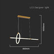 Pendul led 16W, Lumina calda 3000K, dimensiune 860 x 300 mm, Auriu
