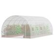 Sera pentru flori si legume, Cadru otel galvanizat, 590x295x198 cm, 12 ferestre, 140 g/cm³ PE, Velcro, Alba