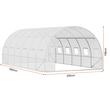 Sera pentru flori si legume, Cadru otel galvanizat, 590x295x198 cm, 12 ferestre, 140 g/cm³ PE, Velcro, Alba