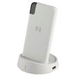 Powerbank cu stand de incarcare, Wireless 8000mAh, 2x USB, USB-C, Alb, 2.1 A, 5 W
