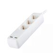 Prelungitor 3 prize Schuko, 2xUSB, 16A, lungime 5 m, Alb