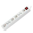 Prelungitor 8 prize, 4xEURO  si 4xSchuko, Intrerupator, lungime 1.5 m, 16A, Alb