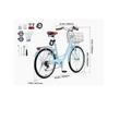 Bicicleta de oras, Roti 24 inch, 2 x frane V-Brake, Cos cumparaturi, max 150 kg, Otel, mansoane maner piele, 7 viteze Shimano, Albastru