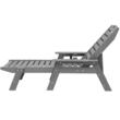 Sezlong cu spatar reglabil, Suport pahar, Gri, 1850 x 725 x 930 mm, material HDPE, WaterProof
