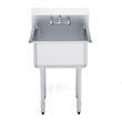 Chiuveta comerciala Inox, Baterie inclusa central, Protectie anti-stropire, capacitate cuva 122 l, dimensiune 686x610x1041 mm