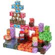 Set constructie Blocuri magnetice 100 buc, Castel Intunecat, structura 3D, Geanta depozitare