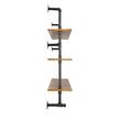Raft metalic cu 3 x polite incluse din lemn, Vivatechnix Industrial, 1230 x 255 x 1075 mm