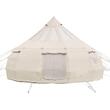 Cort iurta 4 sezoane glamping, Diametru 5 m, Inaltime 3.15 m, 10-12 persoane, ferestre plasa, panza respirabila, bej