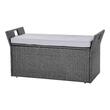 Banca de exterior cu perna si dulap depozitare, rattan artificial, 151 l, Gri, max 181 kg, 104 × 45 × 52 cm