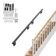 Mana curenta pentru scari, Aluminiu, Vivatechnix Negru Mat, 2148 x 70 x 180 mm, Diametru 50 mm, Negru, 2 x segmente