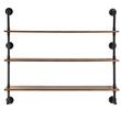 Raft metalic cu 3 x polite incluse din lemn, Vivatechnix Industrial, 1230 x 255 x 1075 mm