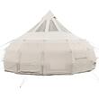 Cort iurta 4 sezoane glamping, Diametru 5 m, Inaltime 3.15 m, 10-12 persoane, ferestre plasa, panza respirabila, bej