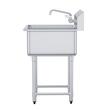 Chiuveta comerciala Inox, Baterie inclusa central, Protectie anti-stropire, capacitate cuva 122 l, dimensiune 686x610x1041 mm