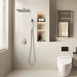 Set de dus, Montaj incastrat, Inox, Argintiu, Cap dus patrat 25 cm, Dimensiune 530 x 250 x 135 mm