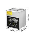 Aparat de curatat cu ultrasunete, Capacitate 2 l, 100W, frecventa ultra-inalta 40 kHz, Inox, 0-80℃