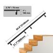 Mana curenta pentru scari, Aluminiu, Vivatechnix Negru Mat, 2148 x 70 x 180 mm, Diametru 50 mm, Negru, 2 x segmente