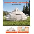 Cort iurta 4 sezoane glamping, Diametru 5 m, Inaltime 3.15 m, 10-12 persoane, ferestre plasa, panza respirabila, bej