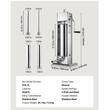 Masina manuala de umplut carnati, Inox, Verticala, 7 l capacitate, 4 x tuburi, 2 x viteze