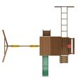 Spatiu joaca, Casuta cu leagane si topogan, 10 in 1, max 150 kg, Lemn cedar