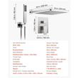 Set de dus, Montaj incastrat, Inox, Argintiu, Cap dus patrat 25 cm, Dimensiune 530 x 250 x 135 mm