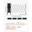 Poarta de securitate extensibila, Lungime max 3.37m, 4 x roti, Inaltime 102 cm, Negru