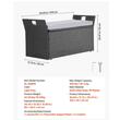 Banca de exterior cu perna si dulap depozitare, rattan artificial, 151 l, Gri, max 181 kg, 104 × 45 × 52 cm
