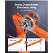 Macara cu troliu manual pentru camionete, Brat telescopic rotativ la 360°, max 510 kg, Pliabil