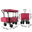 Carucior pliabil pentru gradina, camping, 98.5x54.3x98.5 cm, Capacitate 100 kg, Otel/Nylon, Rosu