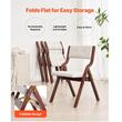 Set 4 scaune pliabile, Lemn natural, Tapitate, Burete, Maro inchis/Alb, max 180 kg, dimensiuni extins 575 x 480 x 800 mm