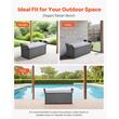 Banca de exterior cu perna si dulap depozitare, rattan artificial, 151 l, Gri, max 181 kg, 104 × 45 × 52 cm