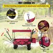 Carucior pliabil pentru gradina, camping, 98.5x54.3x98.5 cm, Capacitate 100 kg, Otel/Nylon, Rosu