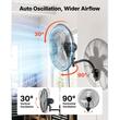 Ventilator oscilant de perete, diametru 500 mm, Metal, 65 W, 3 viteze, unghi de rotatie reglabil