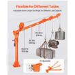 Macara cu troliu manual pentru camionete, Brat telescopic rotativ la 360°, max 510 kg, Pliabil