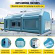 Cabina de vopsit gonflabila, dimensiune 8.5 x 4.6 x 3 m, 2 x suflanta 370/1100 W, Impermeabila, PVC, sistem filtrare