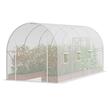 Sera pentru flori si legume, Cadru otel galvanizat, 445x194x192 cm, 8 ferestre, 140 g/cm³ PE, Velcro, Alba