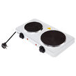 Plita electrica Adler 2500 W, 2 arzatoare, portabila, diametru ochiuri 18 cm si 15 cm, Alba