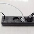 Prelungitor 3 prize Schuko, 2xUSB, 16A, lungime 5 m, Negru
