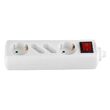 Prelungitor 4 prize 2xEURO  si 2xSchuko, Intrerupator, lungime 1.5 m, 16A, Alb