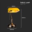 Lampa de birou Clasic Yellow E27, 180 x 260 x H360 mm, Sticla/Metal, max 60W