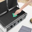 Grill Panini, Profesional, suprafata de gatit striata 485 x 230 mm, Otel inoxidabil, Temperatura de incalzire 50-300 °C