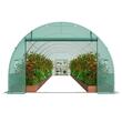 Sera pentru flori si legume, Cadru otel galvanizat, 890x295x198 cm, 12 ferestre, 140 g/cm³ PE, Velcro, verde