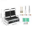 Grill Panini, Profesional, suprafata de gatit striata 485 x 230 mm, Otel inoxidabil, Temperatura de incalzire 50-300 °C